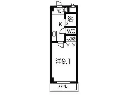 レーベンスI(1K/1階)の間取り写真