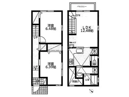ロータス梅林(2LDK/1階)の間取り写真
