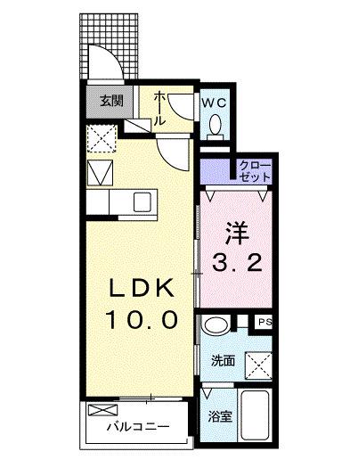 ベルジュ(1LDK/1階)の間取り写真