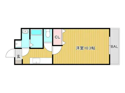 シャルマンサンワ(1K/1階)の間取り写真