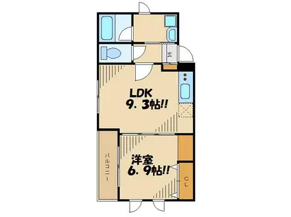 クオリア桜上水(1LDK/2階)の間取り写真