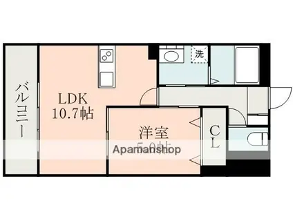 ガーデンスクエア桜町(1LDK/6階)の間取り写真