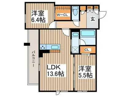 アーバンサイドIII(2LDK/3階)の間取り写真