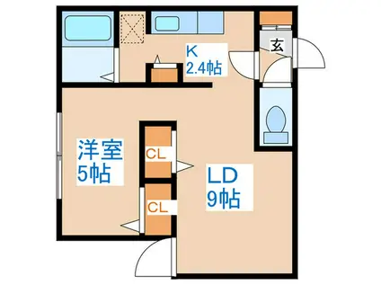 カメリア南郷(1LDK/3階)の間取り写真