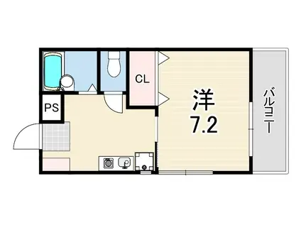 ウッディ六甲(1K/2階)の間取り写真