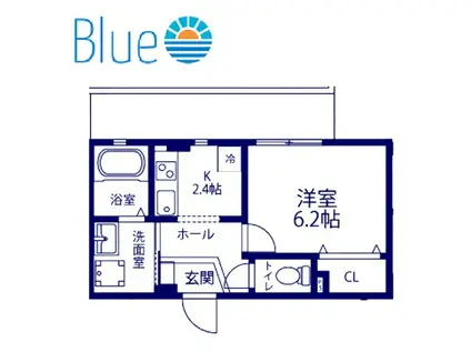 VIENTO(1K/2階)の間取り写真