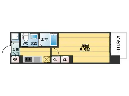 エステムプラザ梅田・中崎町IIIツインマークスノース RESIDENC(1K/7階)の間取り写真
