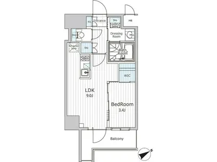 ビエラコート日本橋久松町(1LDK/5階)の間取り写真