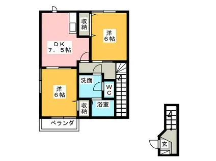 ミレニアJ・K I(2DK/2階)の間取り写真