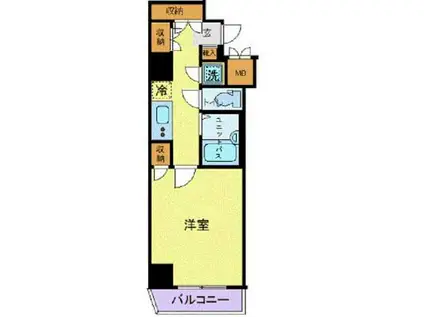 ラグーンシティ文京小石川(1K/3階)の間取り写真