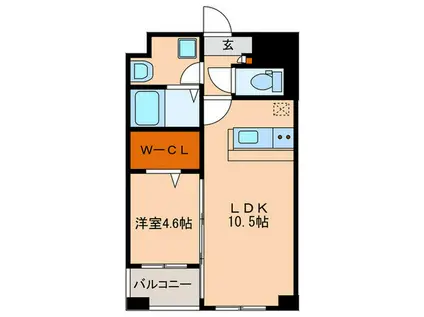 プレミアムワン(1LDK/1階)の間取り写真