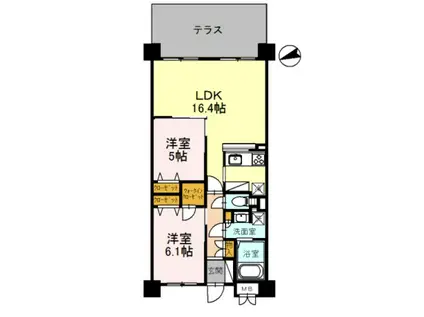 ラ・メゾンMSIII(2LDK/1階)の間取り写真