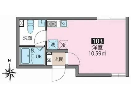 CASADIA赤塚(ワンルーム/1階)の間取り写真