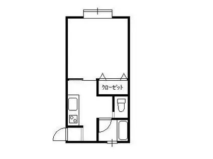 ハピネスつきがおかB(1K/1階)の間取り写真