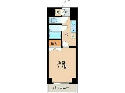 シャングリラ八幡(1K/3階)の間取り写真