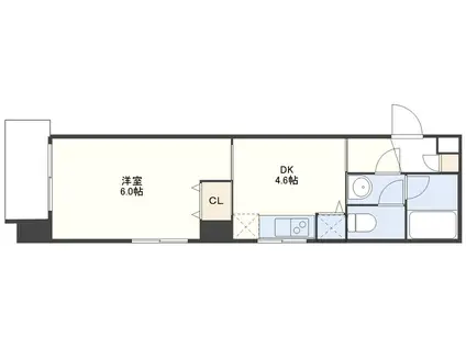 M・セレーノ(1DK/5階)の間取り写真