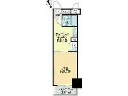 ライオンズマンション板橋(1DK/7階)の間取り写真