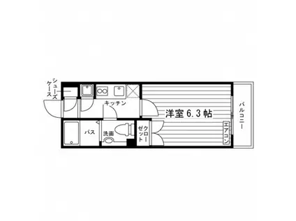 KDXレジデンス東新宿(1K/5階)の間取り写真