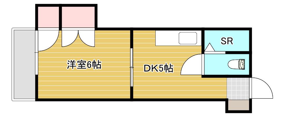 ハイム三滝(1DK/4階)の間取り写真