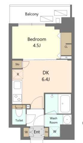 S-RESIDENCE新宿早稲田AVELIS(1DK/4階)の間取り写真