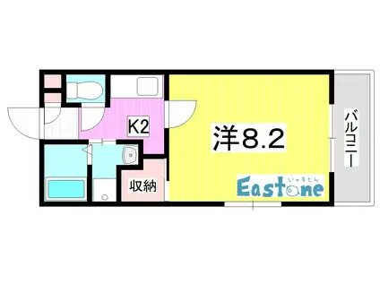 GRAND LINE(1K/2階)の間取り写真