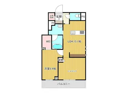 エルデさいたま新都心(1LDK/1階)の間取り写真