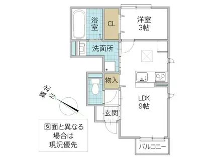 プランドール(1LDK/1階)の間取り写真