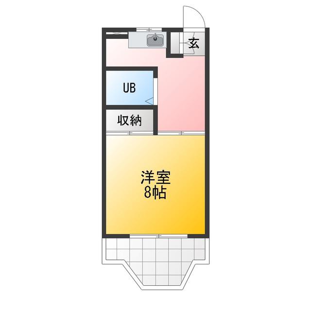 第一OSマンション(1K/2階)の間取り写真