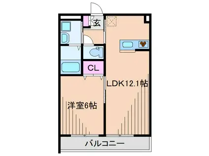 SOLEIL LEVANT(1LDK/2階)の間取り写真
