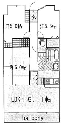ラウムズ垂水(3LDK/7階)の間取り写真