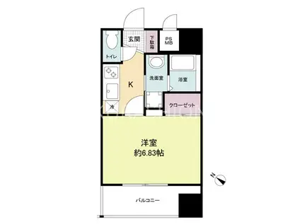 DSタワー大博通(1K/7階)の間取り写真