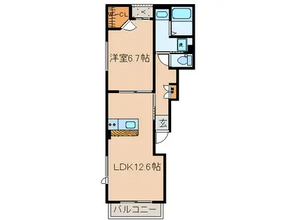 メゾン・ド・ビトウ(1LDK/2階)の間取り写真