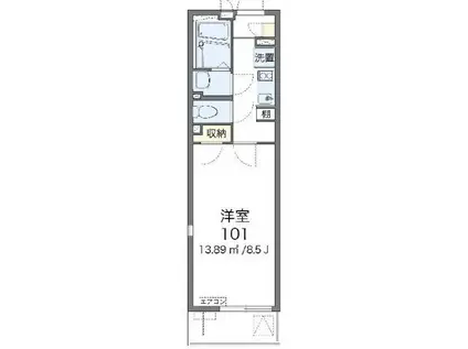 レオネクストグットドール(1K/2階)の間取り写真