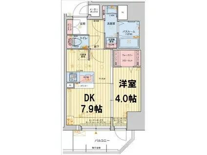 レオンコンフォート堀江公園(1DK/14階)の間取り写真