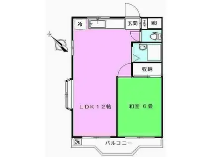 シャルレ土屋(1LDK/1階)の間取り写真