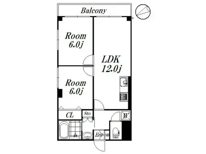 サニーコーポ高井戸東(2LDK/2階)の間取り写真