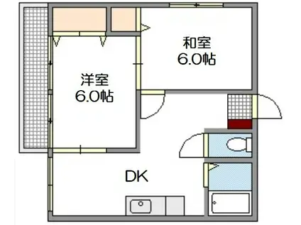 ジェム西川口(2DK/3階)の間取り写真