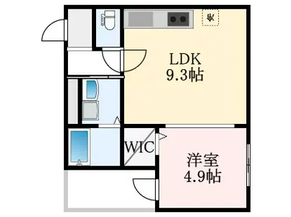 アンシャンテ S 北野田(1LDK/1階)の間取り写真