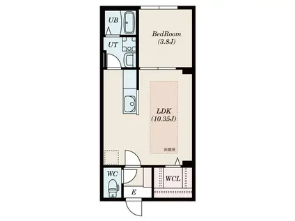 ティージーセブン(1LDK/1階)の間取り写真