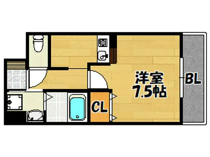 カーサエスパシオ(1K/2階)の間取り写真