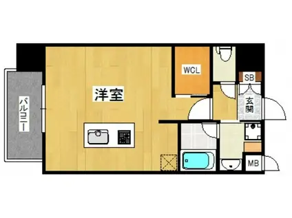 プライムアーバン博多(ワンルーム/9階)の間取り写真