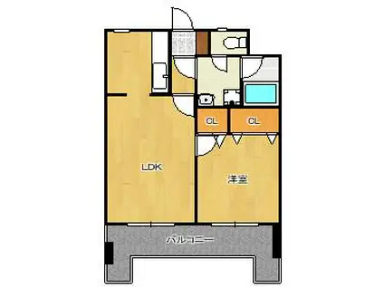 アルティ博多駅南(1LDK/6階)の間取り写真