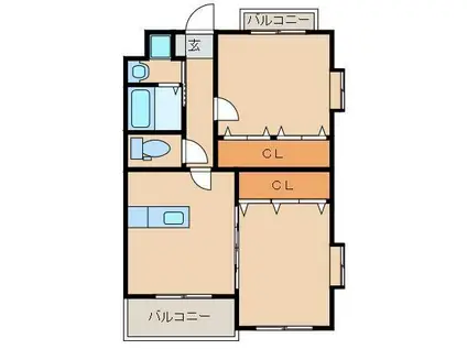 シックフォーラム(2LDK/3階)の間取り写真