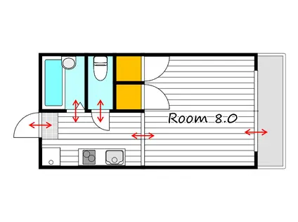 グリーンエージ(1K/1階)の間取り写真