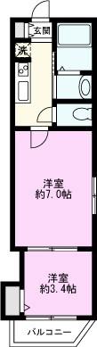 MARK DUO東岩槻(2K/2階)の間取り写真