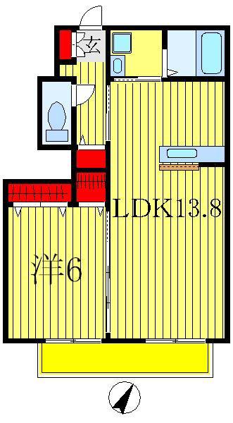 メゾン・ド・ボヌール(1LDK/1階)の間取り写真