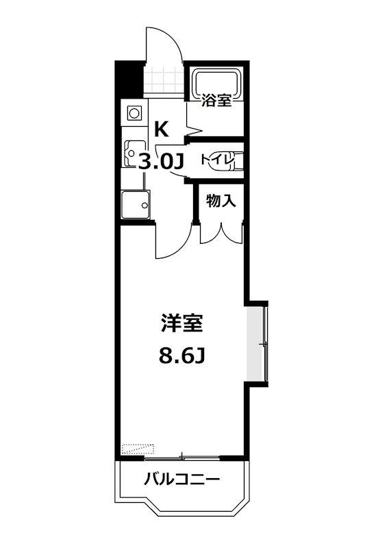 コーポカツキタ(1K/2階)の間取り写真