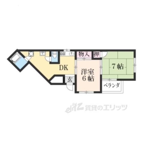 コーポ静(2K/3階)の間取り写真