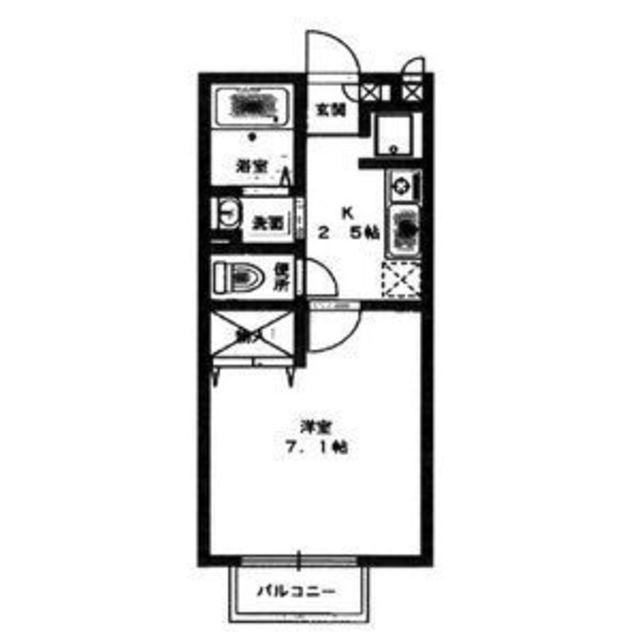 アベリアコート(1K/1階)の間取り写真