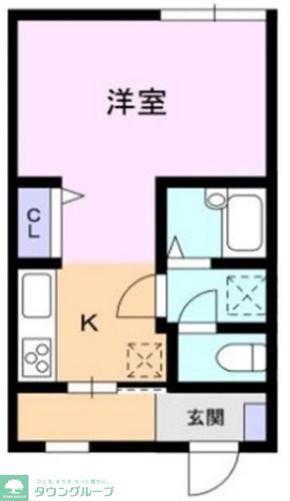 KAZU新宿(1K/2階)の間取り写真